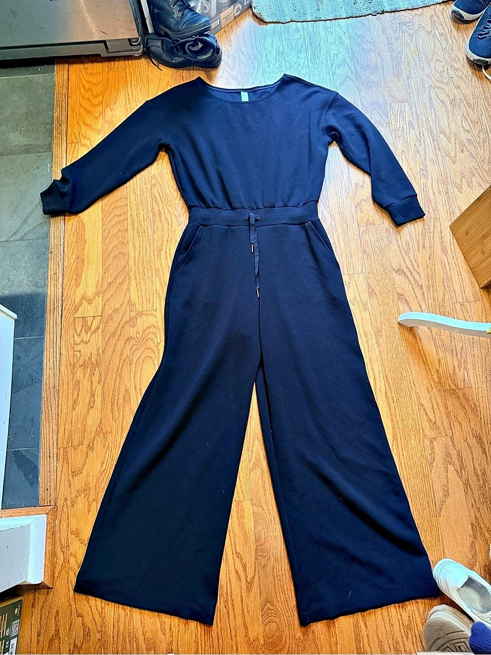 SPANX AirEssentials Long Sleeve Jumpsuit Black Large